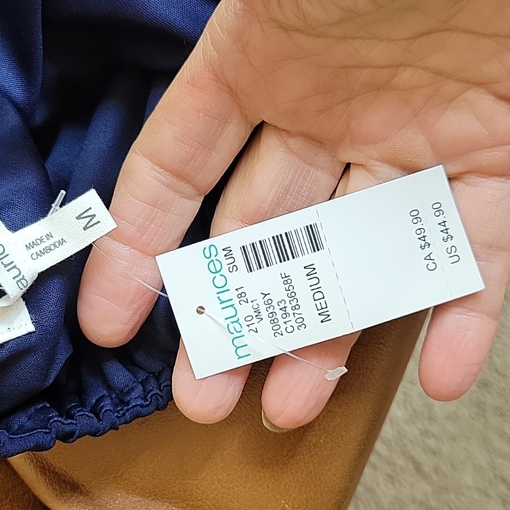 Maurices Sundress, size M - Navy With Orange, Pink, Taupe, and Olive Flowers - Picture 5 of 6